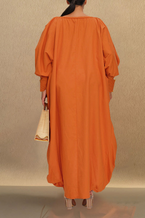 Chic Drawstring Lantern Sleeve Kimono & Oversized Pants Set