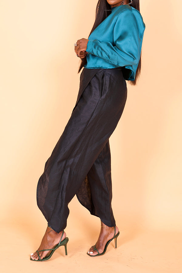 Chic Asymmetric Tulip Hem Pants