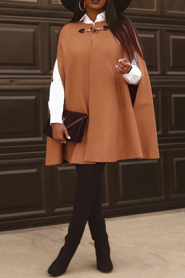 Classic Single Button Slant Pocket Cape