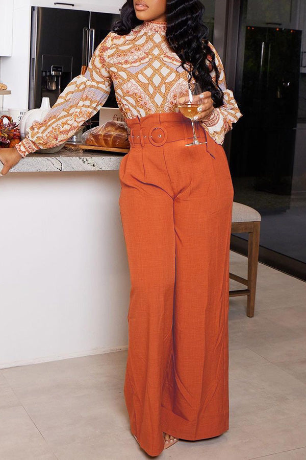 Fashion Solid Color Wide Leg Pants