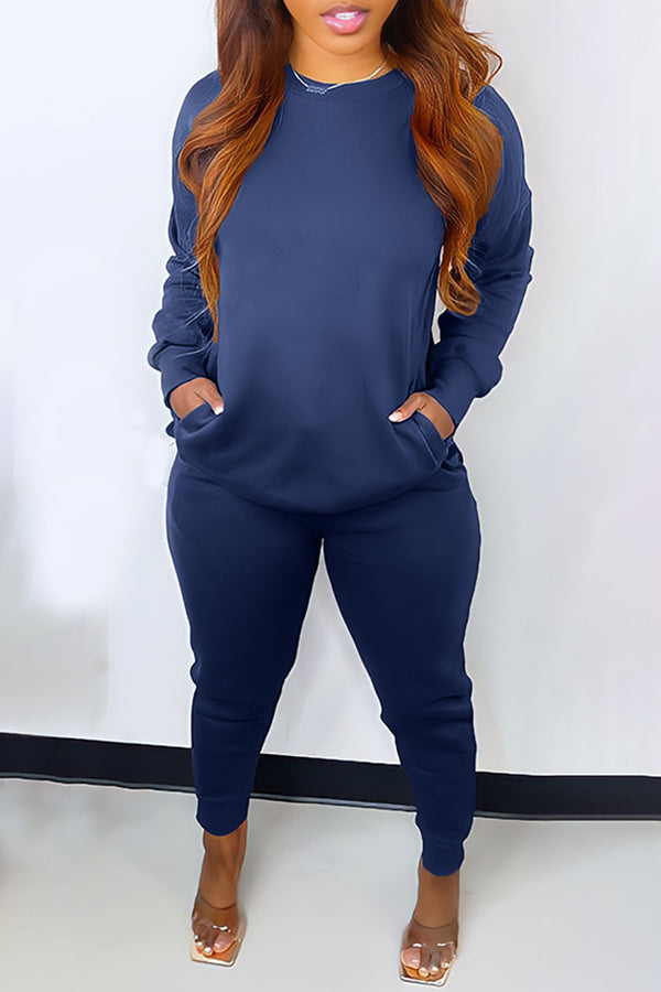 Solid Color Casual Tracksuits