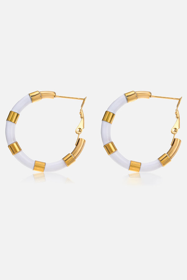 Simple Geometric Color Circle Earrings