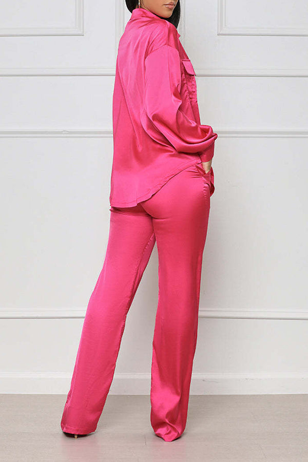 High Power Satin Pants Set