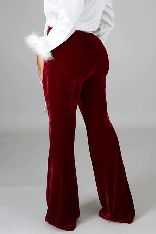 High-waist Velvet Pants