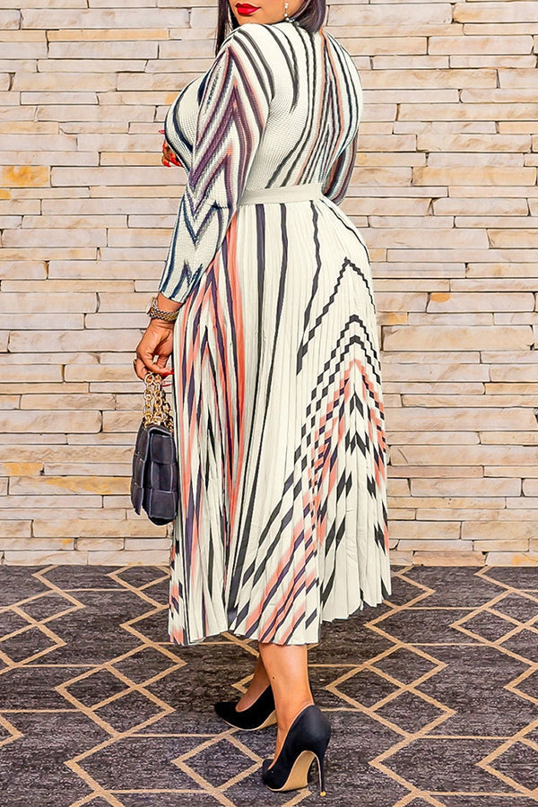 Mock Neck Pleated Maxi Dress