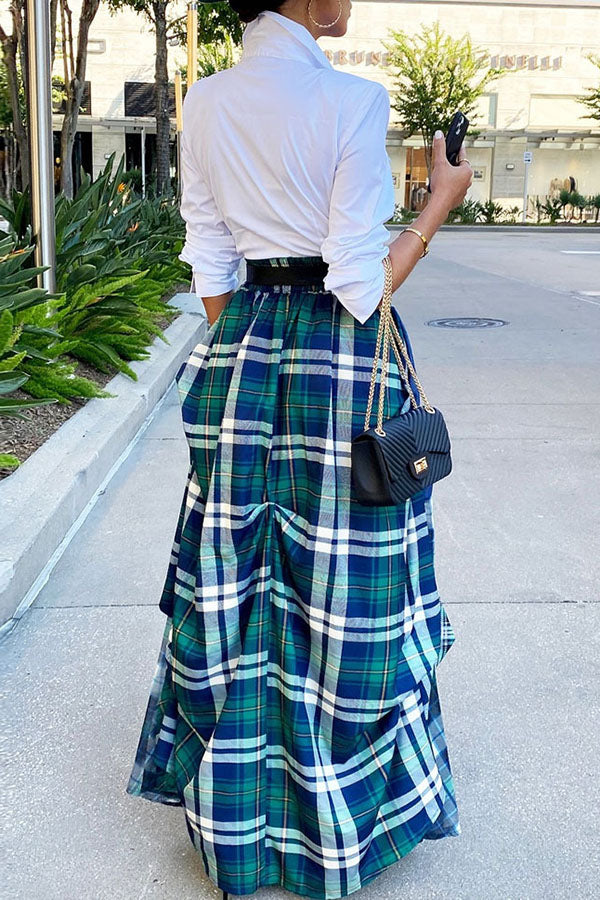 Patchwork Plaid Skirt