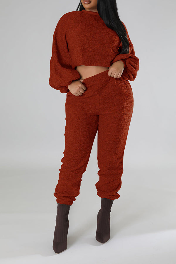 Cozy Warm Solid Two Pieces Set