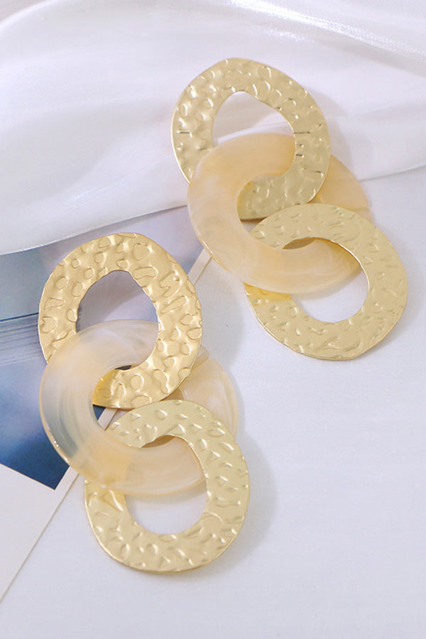 Embossed Textured Alloy Acetate Earrings