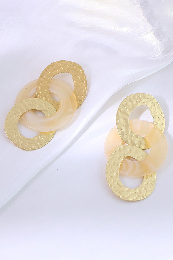 Embossed Textured Alloy Acetate Earrings