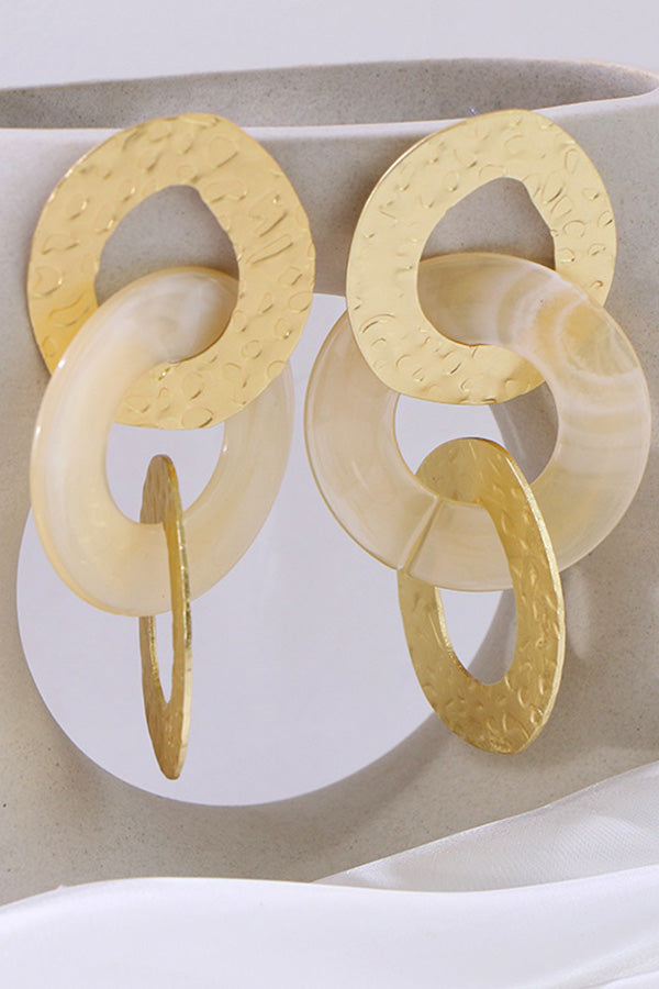 Embossed Textured Alloy Acetate Earrings