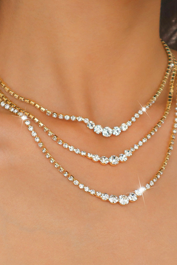 Multi-layered Rhinestone Necklace