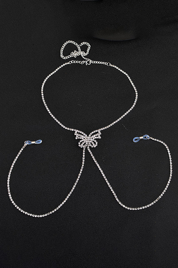 Glitter Butterfly Rhinestones Body Chain