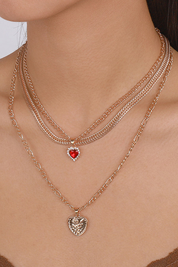 Ruby Metal Layered Collarbone Necklace