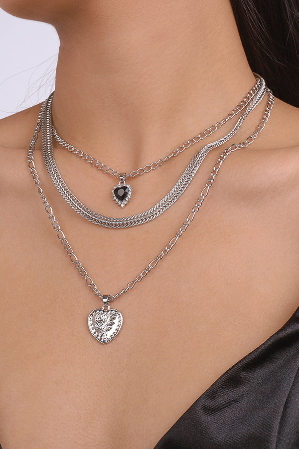 Ruby Metal Layered Collarbone Necklace