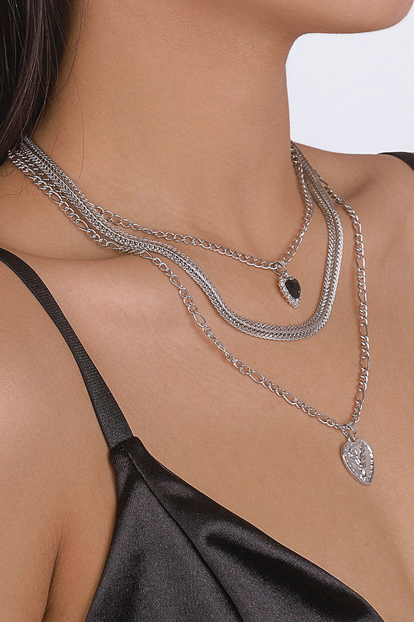 Ruby Metal Layered Collarbone Necklace