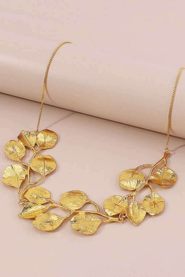 Personality Leaves Metallic style Necklace