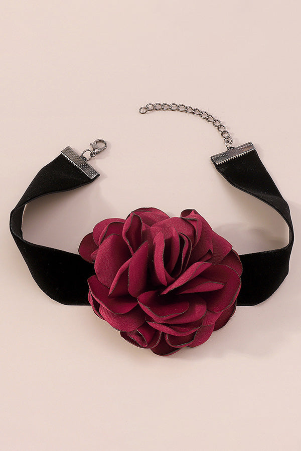 Romantic Flocking Cloth Rose Bracelet