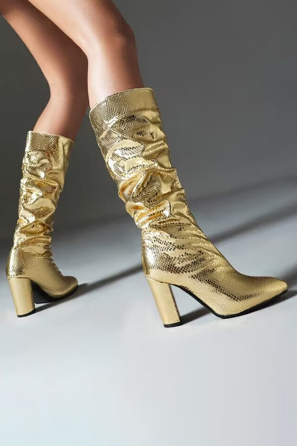 Stylish Solid Snakeskin Print High heels