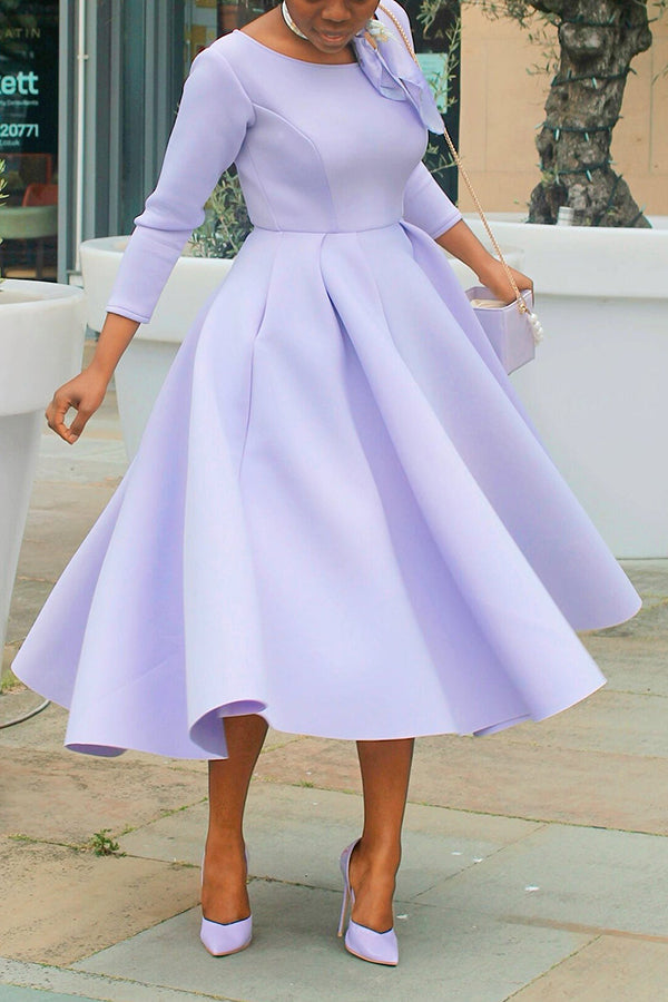 Elegant 3/4 Length Sleeve Swing Dress