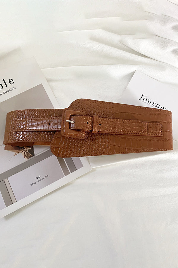 Wide Buckle Elastic Belt