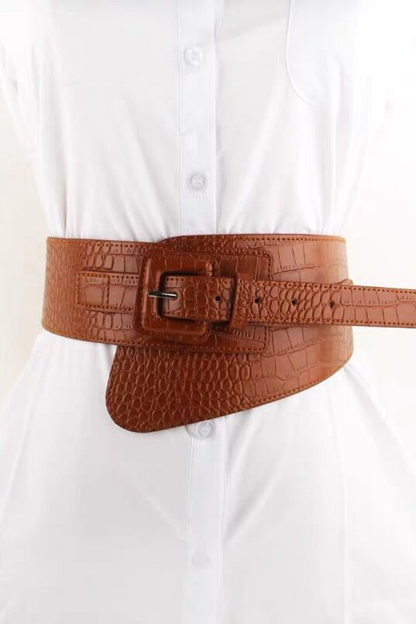 Wide Buckle Elastic Belt