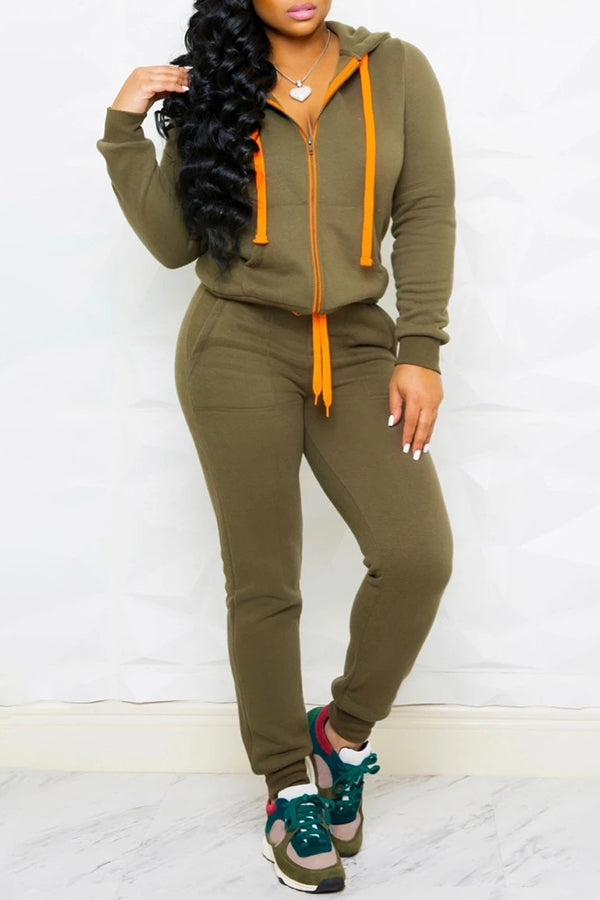 Fleece Sweatshirt Casual Set